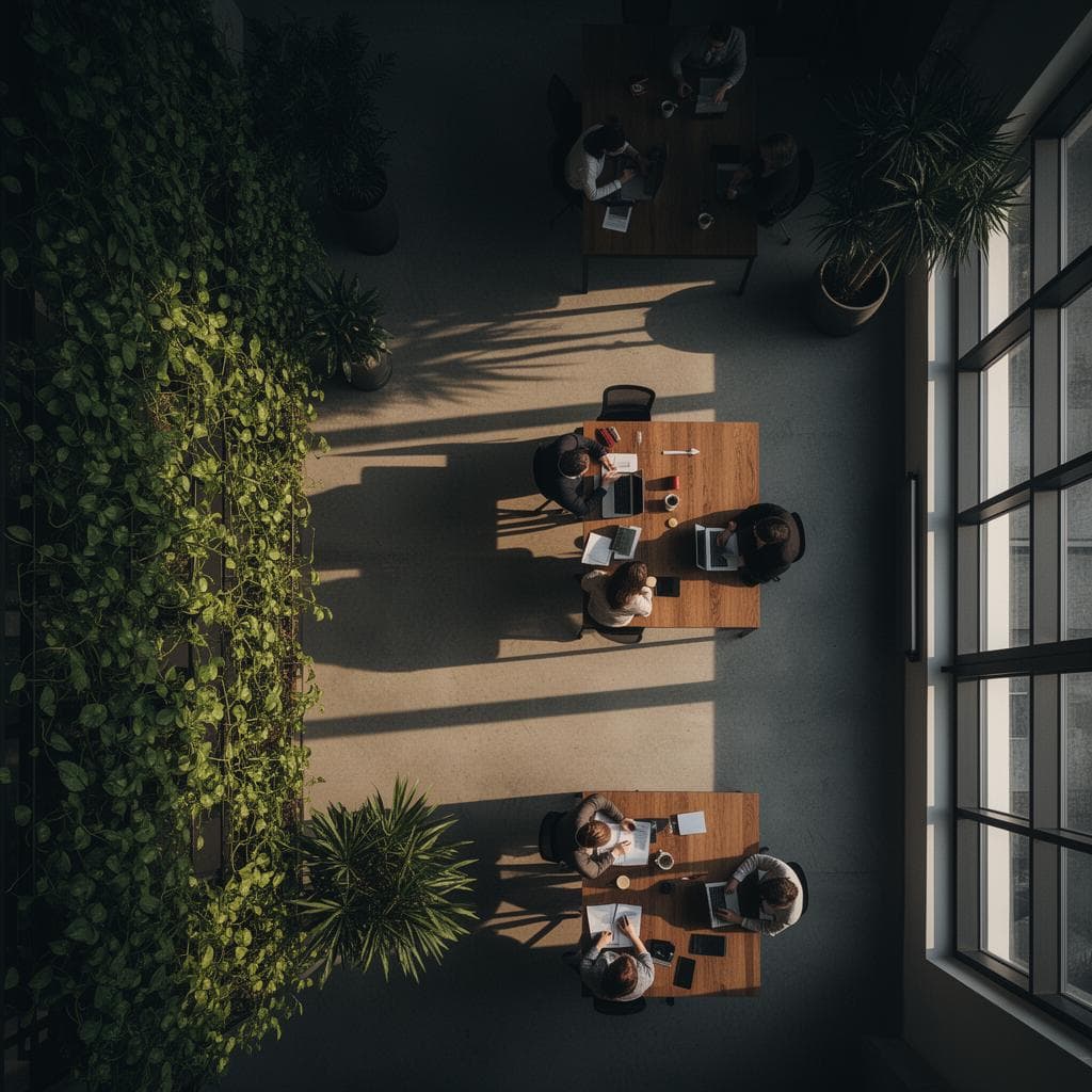 Aerial view of office
